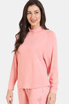 Zivame Lounge Viscose Blend Sweatshirt - Coral Cloud — thumbnail 3